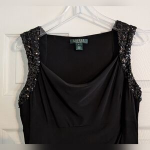 Lauren Black Sequin Evening Gown